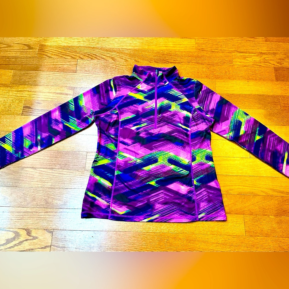 Xersion  Purple Multicolored Activewear Top Sz L